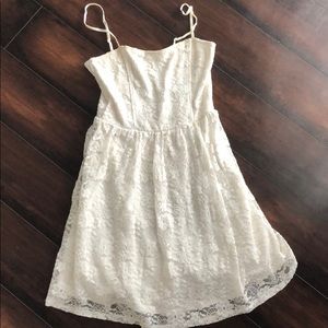 white floral lace dress